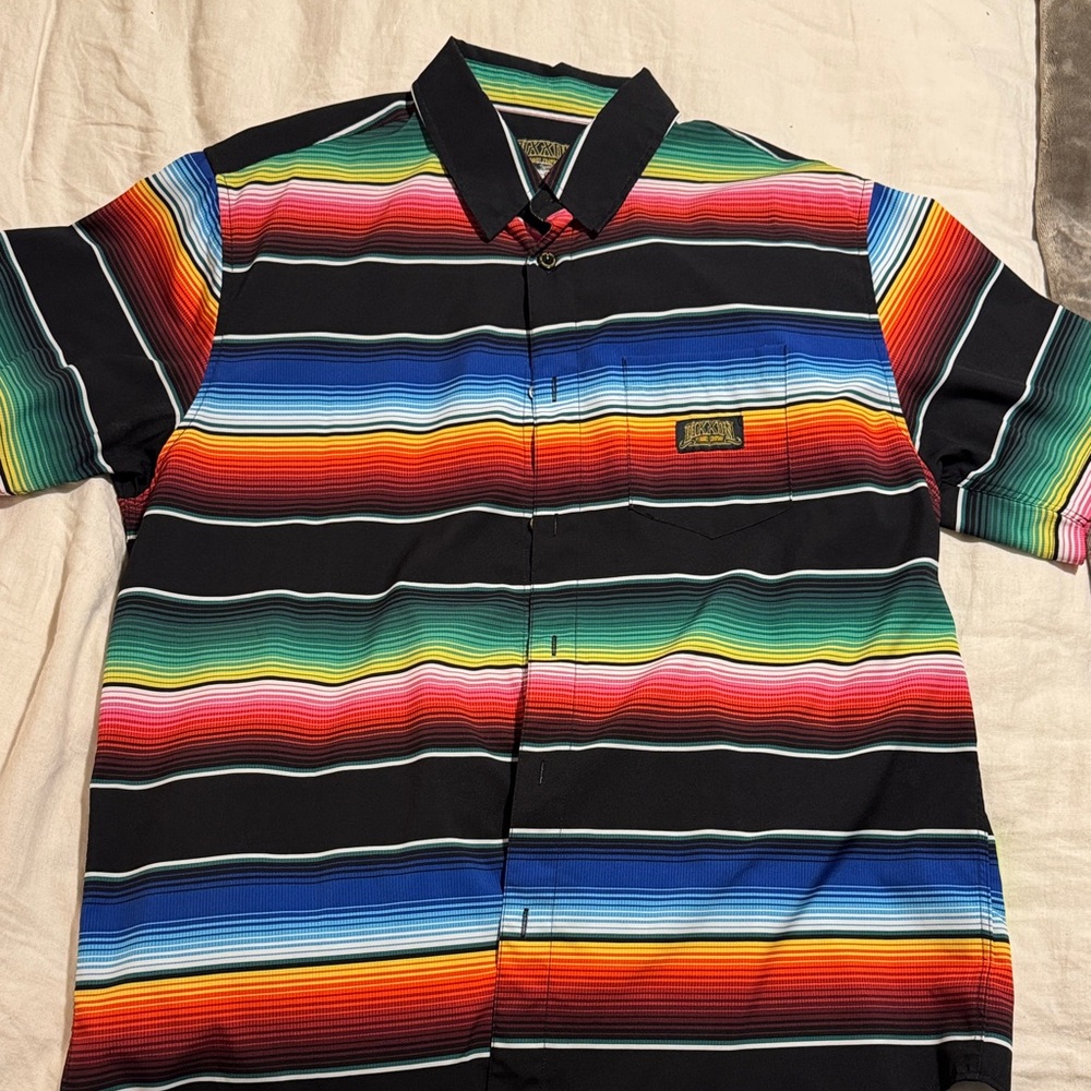 DIXXON Black Multicolor Striped Men's Shirt